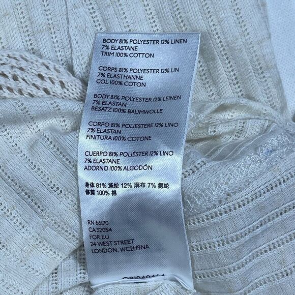 Free People Beige Linen Blend Long Sleeve Colette Knit Pullover Sweater Small - Picture 5 of 8